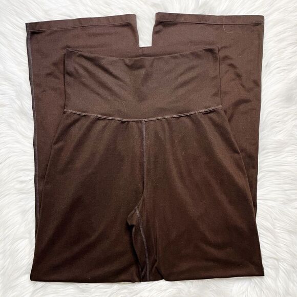 LUCY Wide Leg Athletic Loungewear Pants Chocolate Brown Size Small - Picture 1 of 4